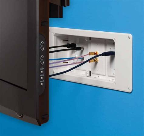 flush mount tv electrical box|flush mounted box behind tv.